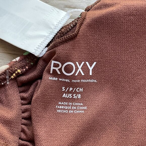 NEW Roxy Womens Small Floral Bikini Set All About Sol Bralette High Waist Bottom - Picture 8 of 9